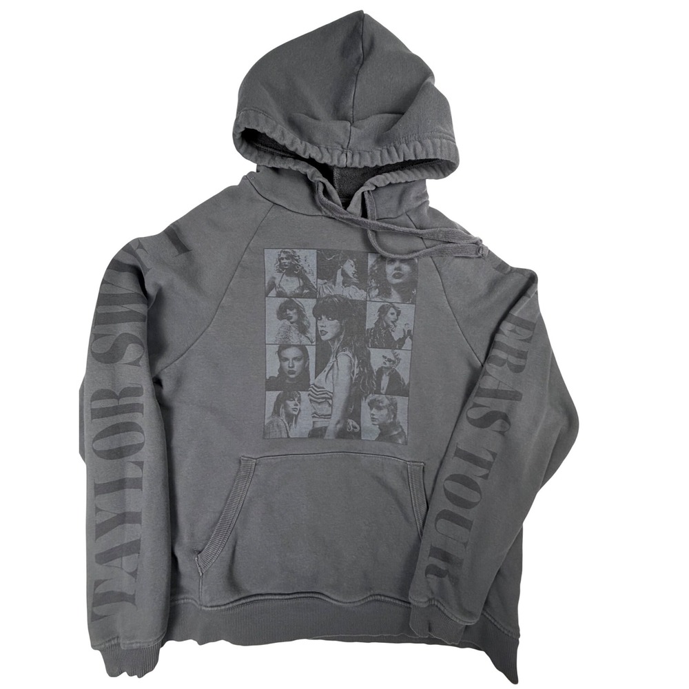 Taylor Swift The Eras Tour Hoodie Charcoal Gray Mineral Wash Concert Merch Small